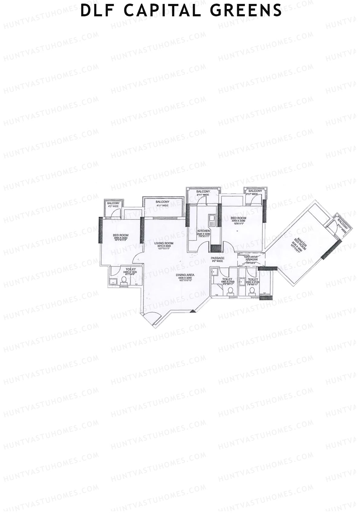 Dlf Capital Greens Tower J Unit 4 Floor Plan
