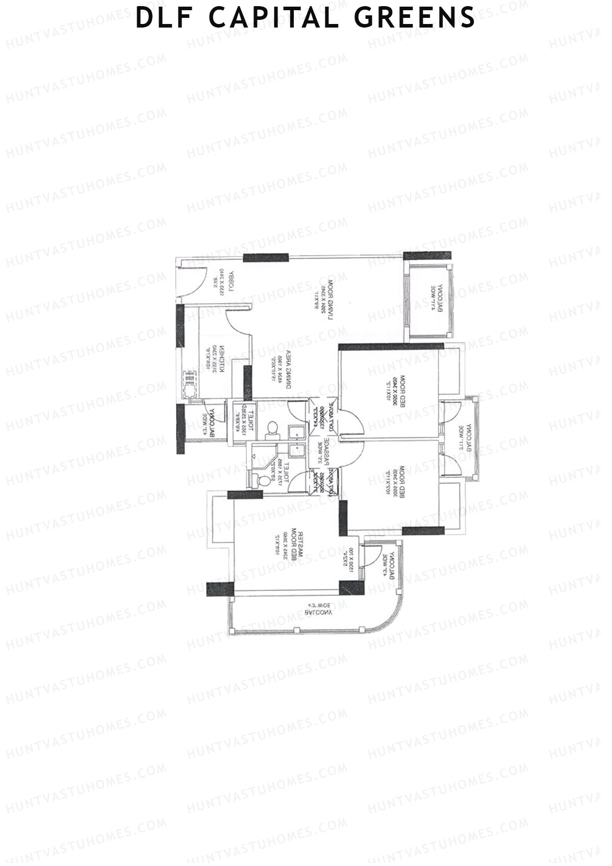 Dlf Capital Greens Tower J Unit 6 Floor Plan