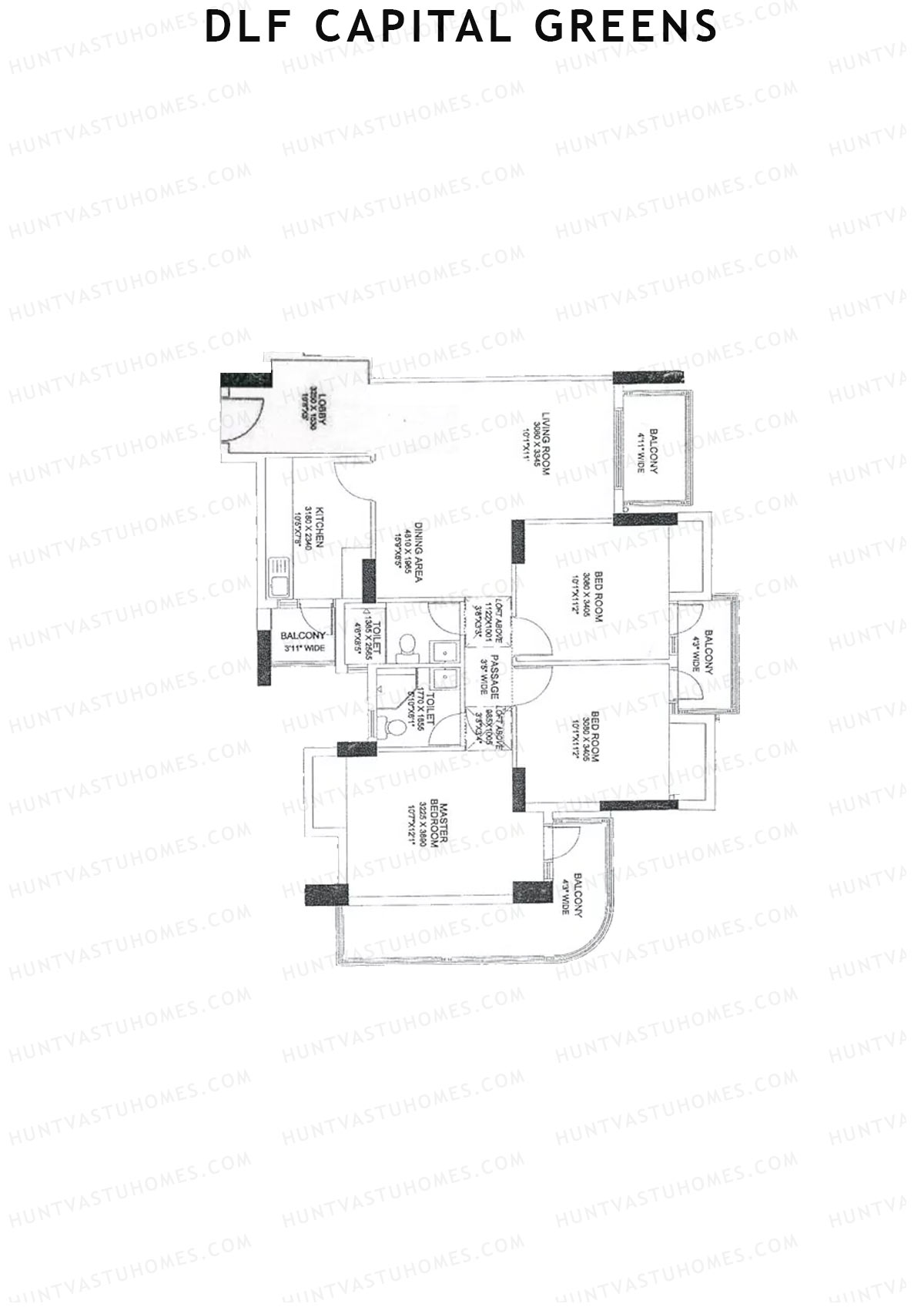 Dlf Capital Greens Tower J Unit 6 Floor Plan