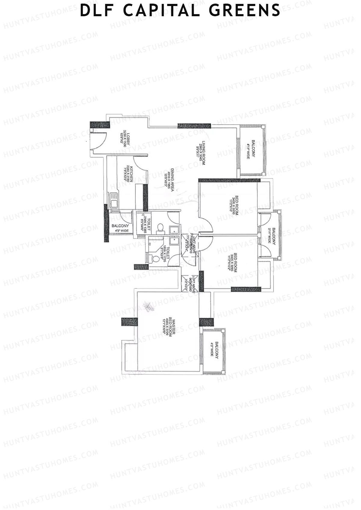 Dlf Capital Greens Tower J Unit 6 Floor Plan
