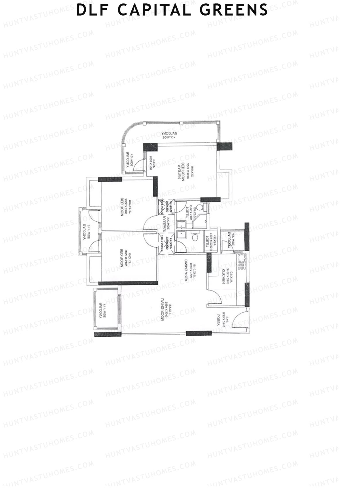 Dlf Capital Greens Tower K Unit 1 Floor Plan