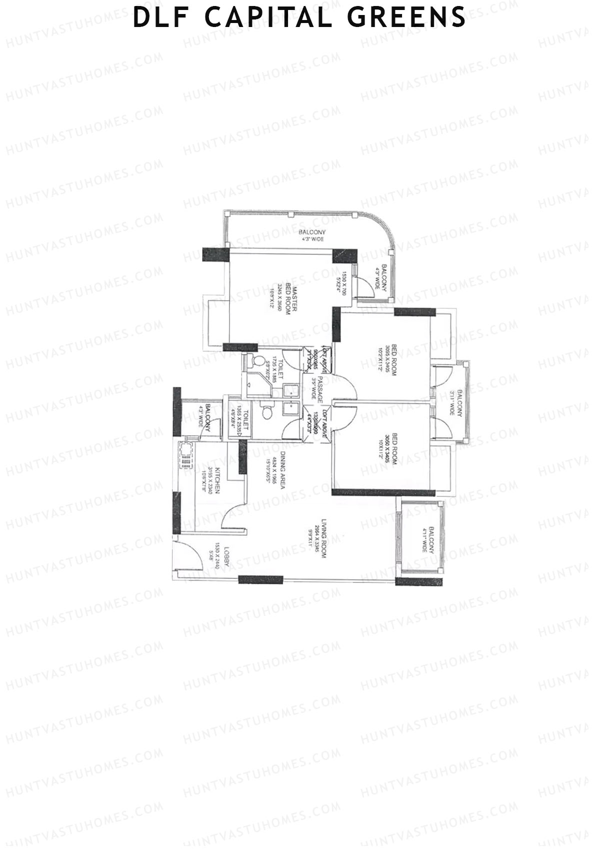 Dlf Capital Greens Tower K Unit 6 Floor Plan