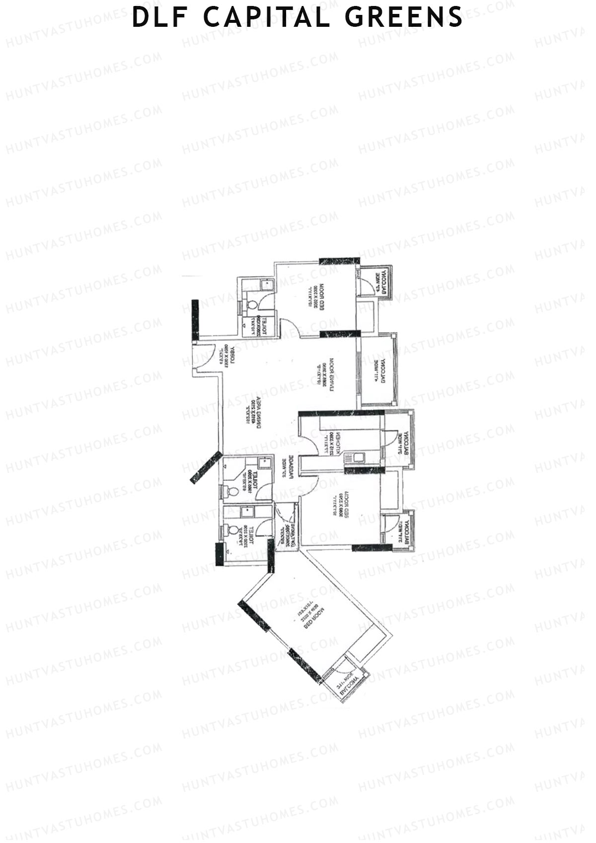 Dlf Capital Greens Tower L Unit 2 Floor Plan