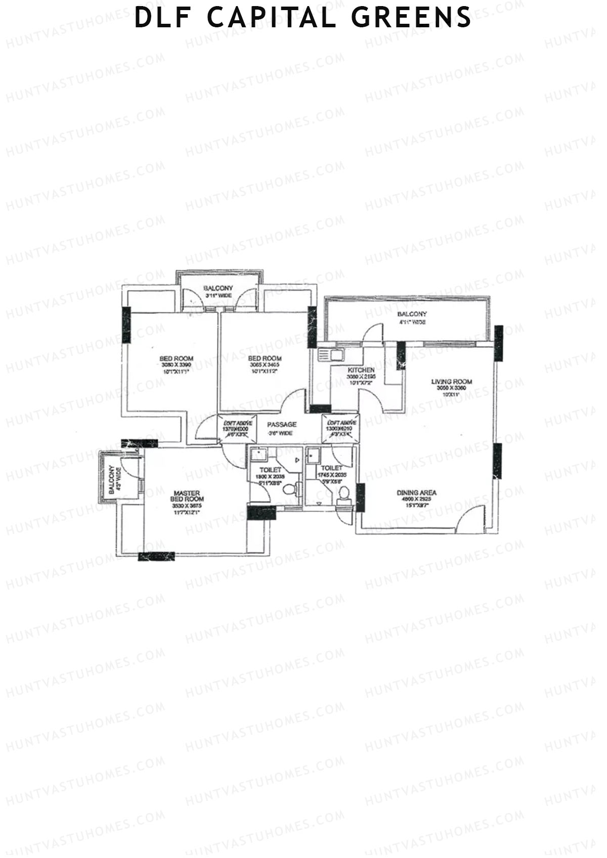 Dlf Capital Greens Tower L Unit 5 Floor Plan