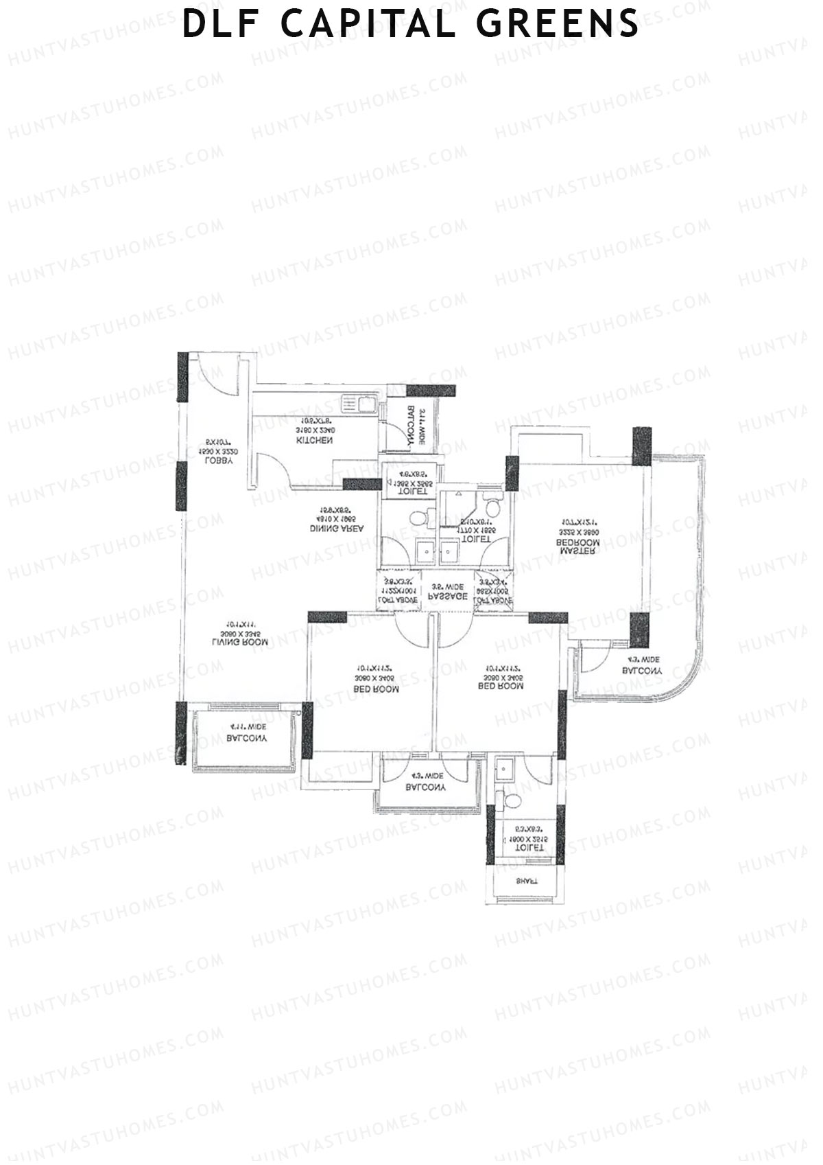 Dlf Capital Greens Tower M Unit 1 Floor Plan