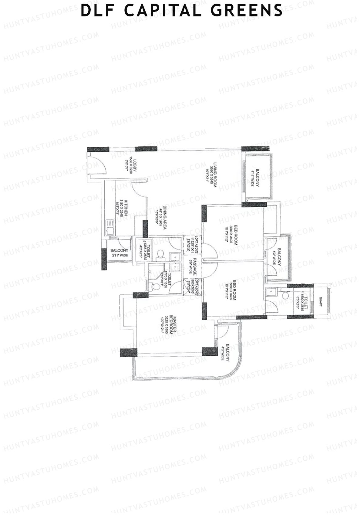 Dlf Capital Greens Tower M Unit 2 Floor Plan