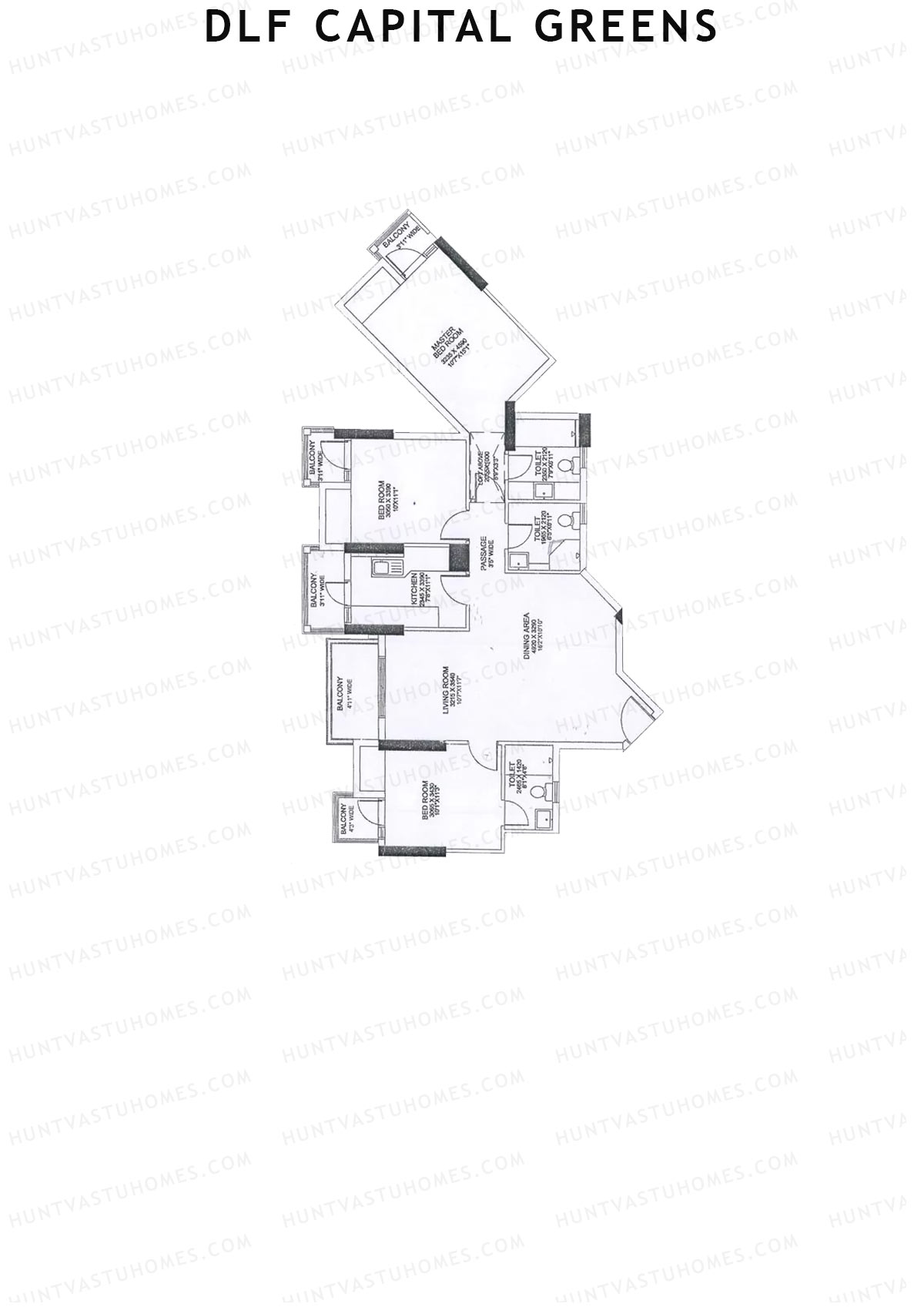 Dlf Capital Greens Tower M Unit 4 Floor Plan