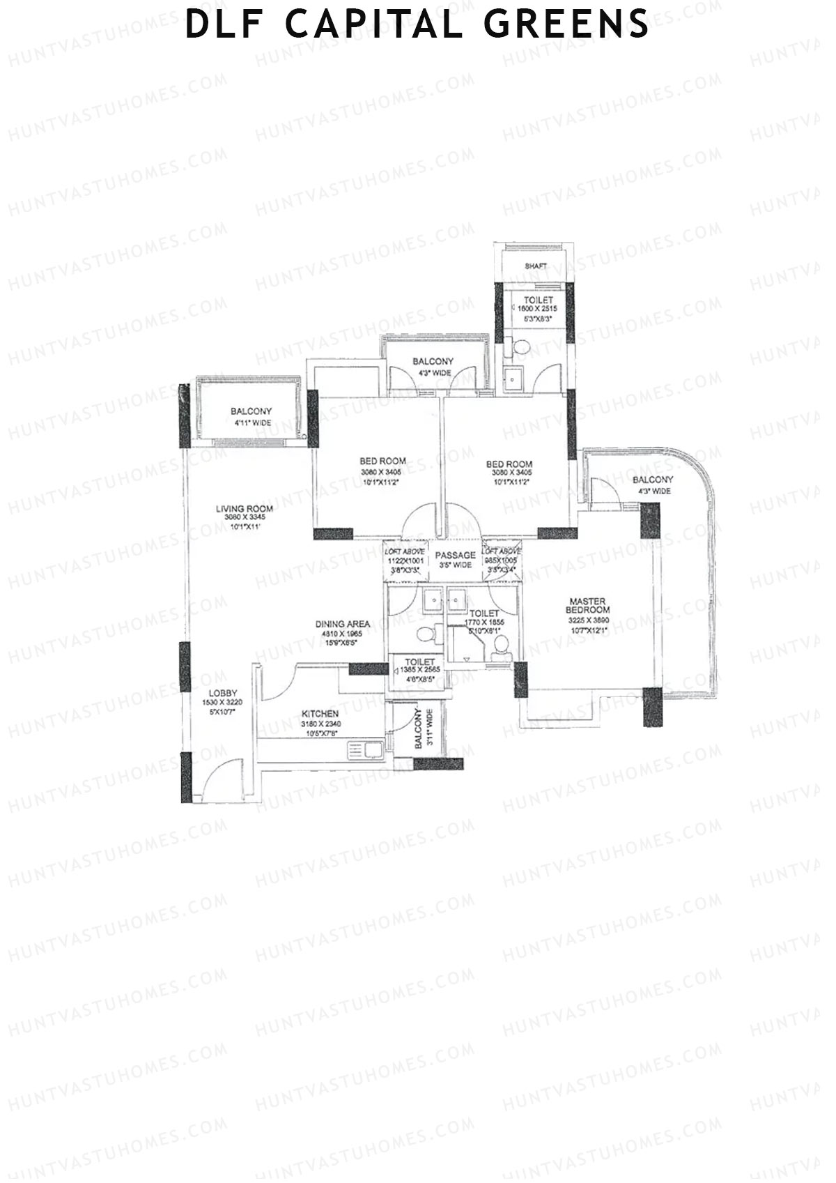 Dlf Capital Greens Tower M Unit 6 Floor Plan
