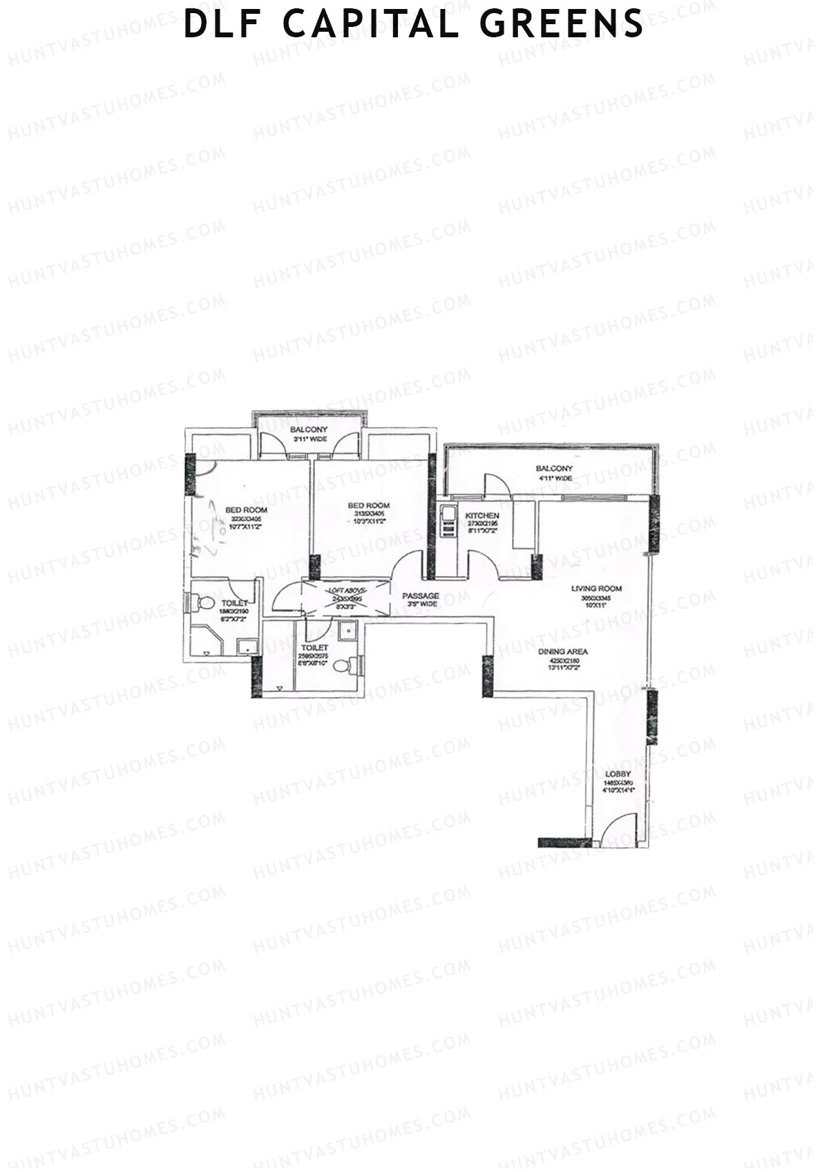 Dlf Capital Greens Tower N Unit 5 Floor Plan