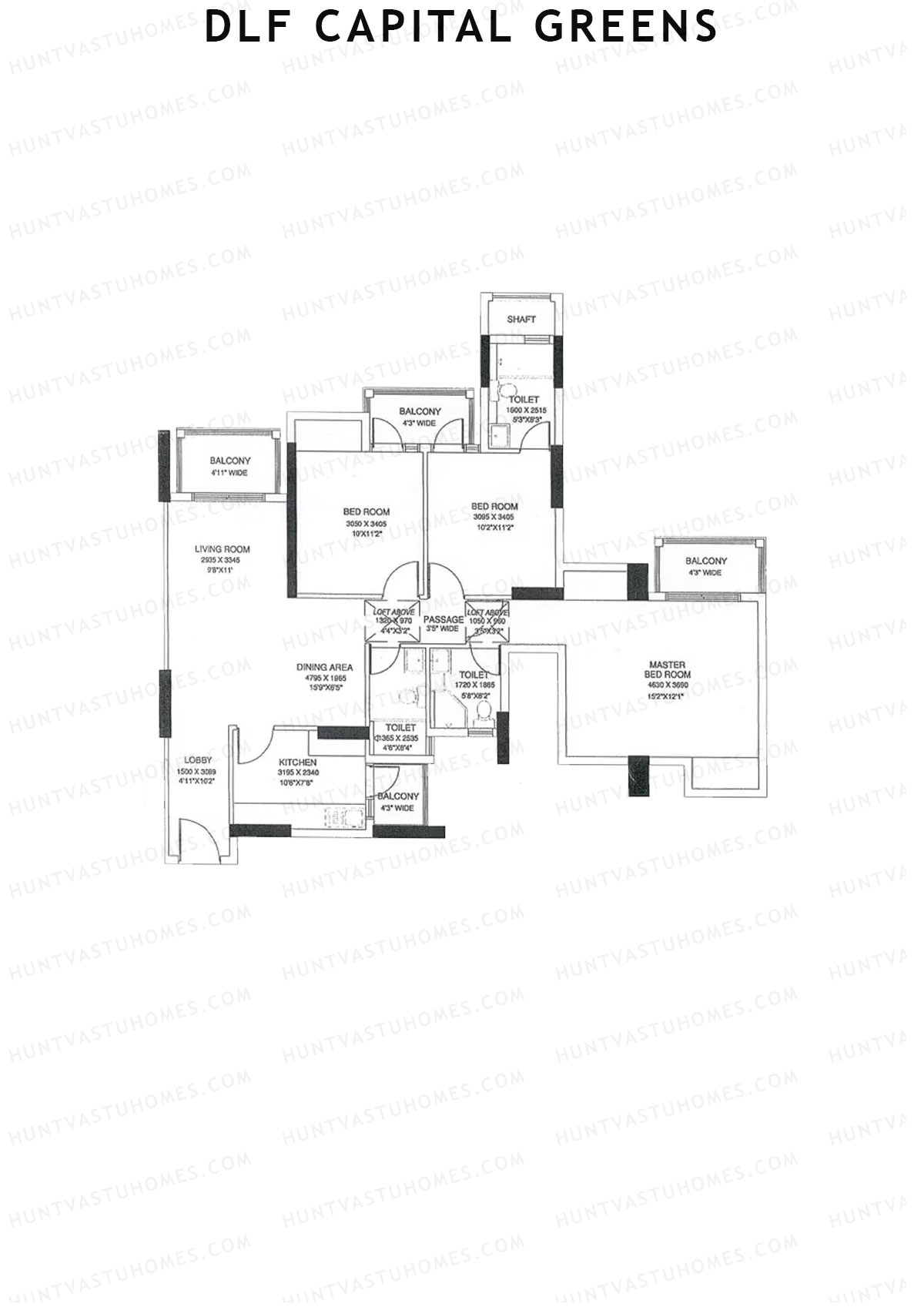 Dlf Capital Greens Tower N Unit 6 Floor Plan
