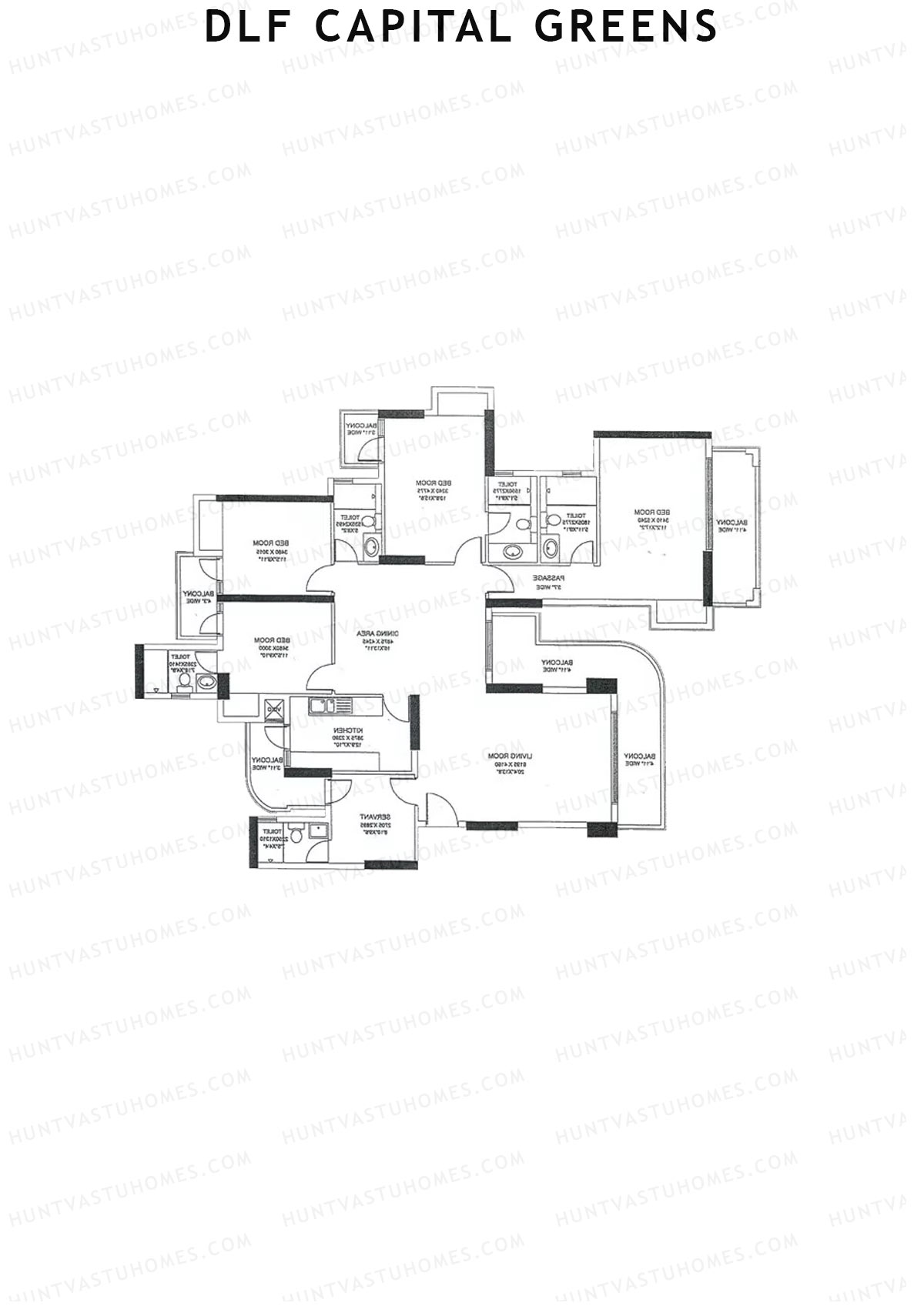 Dlf Capital Greens Tower R Unit 1 Floor Plan