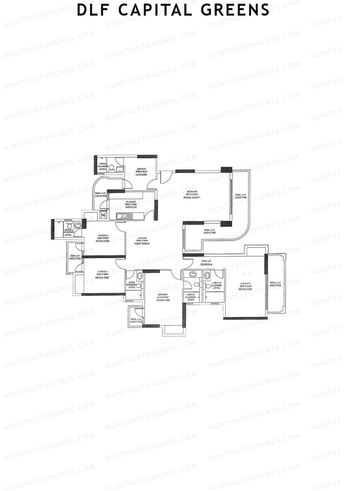 Dlf Capital Greens Tower R Unit 2 Floor Plan