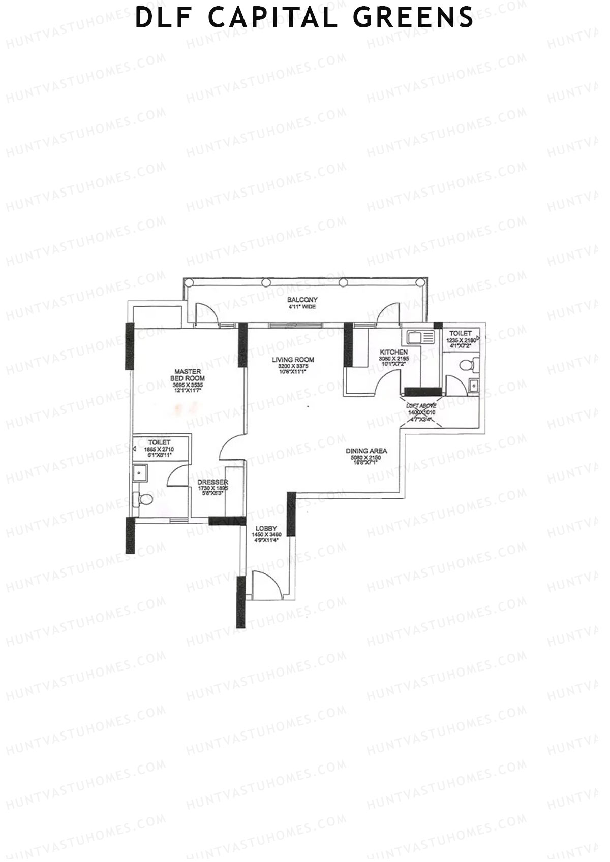 Dlf Capital Greens Tower S Unit 2 Floor Plan
