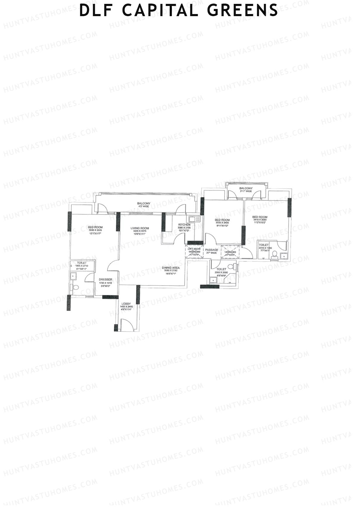 Dlf Capital Greens Tower S Unit 2 Floor Plan