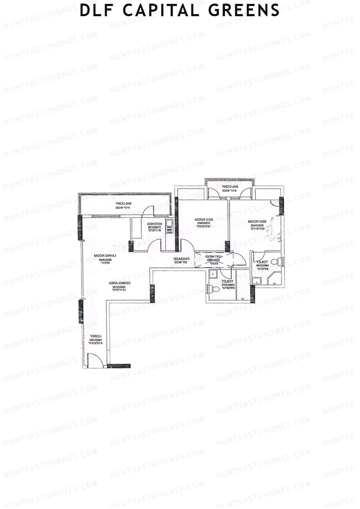 Dlf Capital Greens Tower T Unit 2 Floor Plan