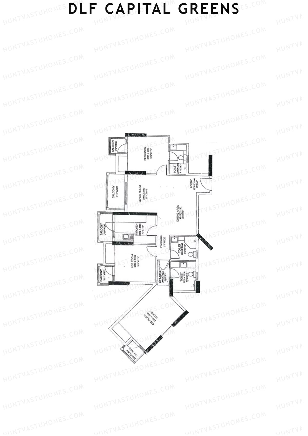 Dlf Capital Greens Tower A Unit 5 Floor Plan