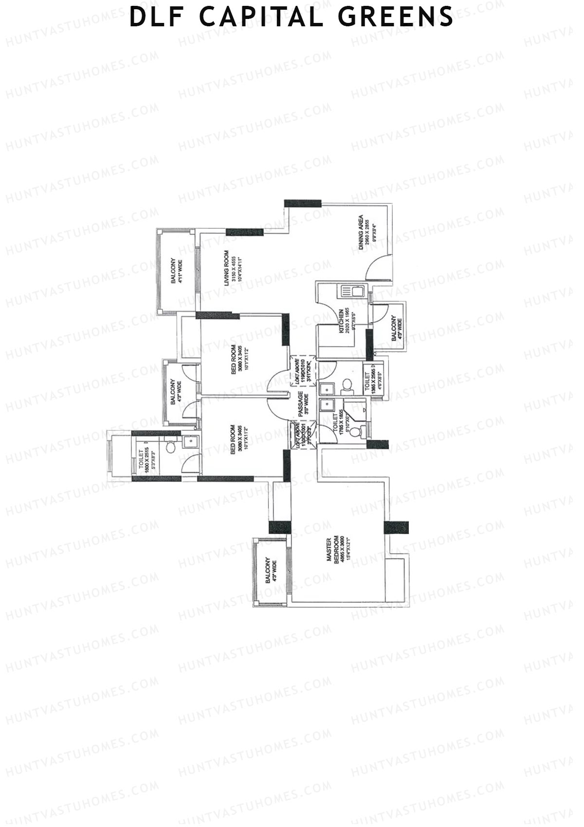 Dlf Capital Greens Tower V Unit 4 Floor Plan