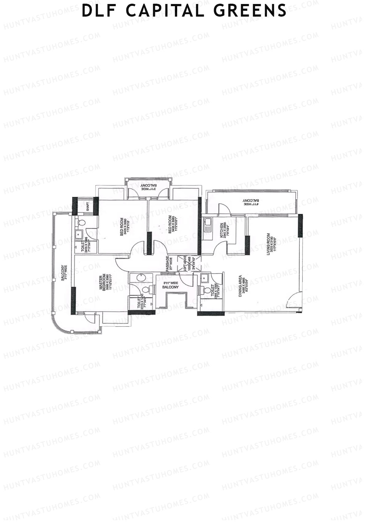 Dlf Capital Greens Tower V Unit 6 Floor Plan