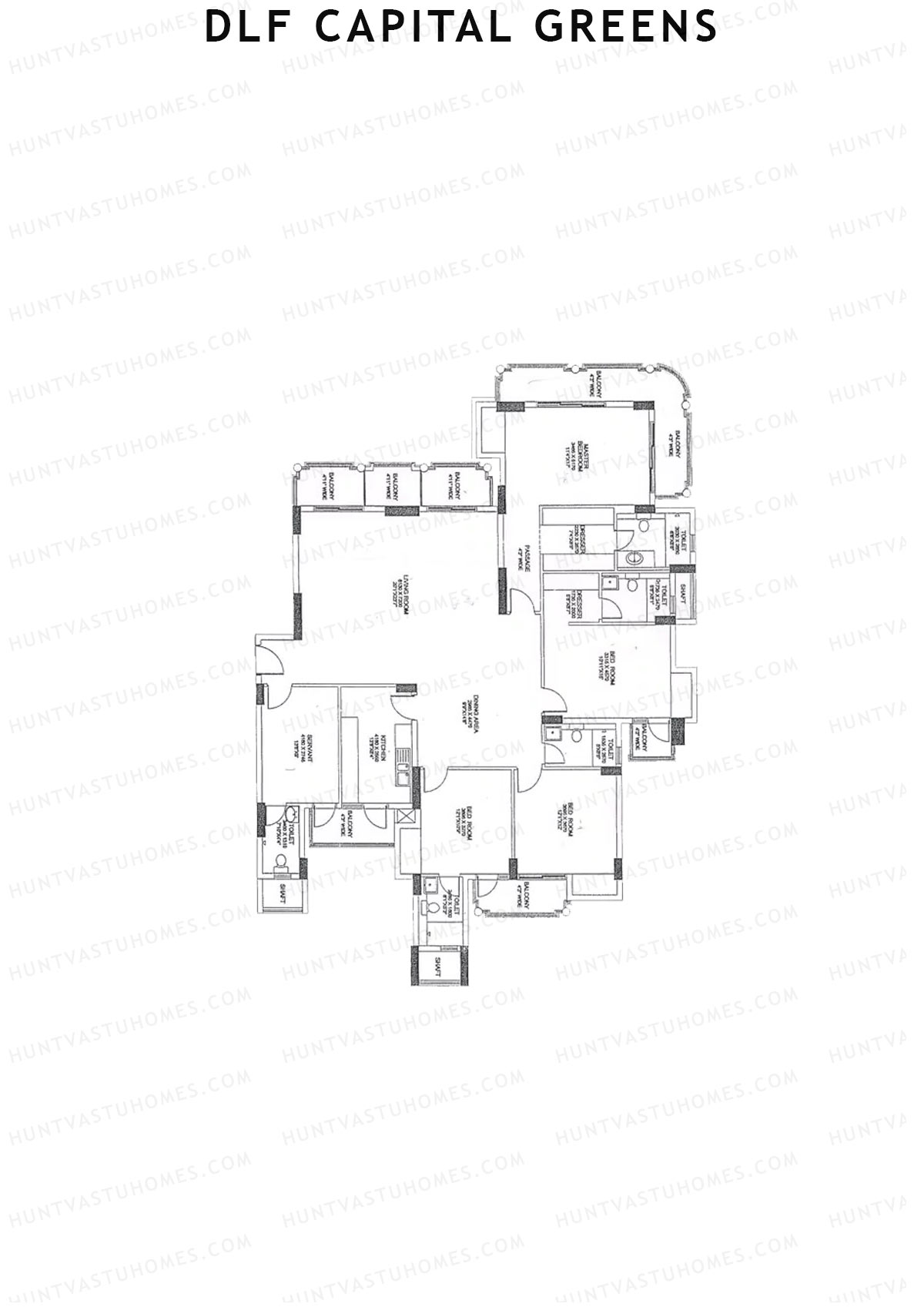 Dlf Capital Greens Tower X Unit 1 Floor Plan