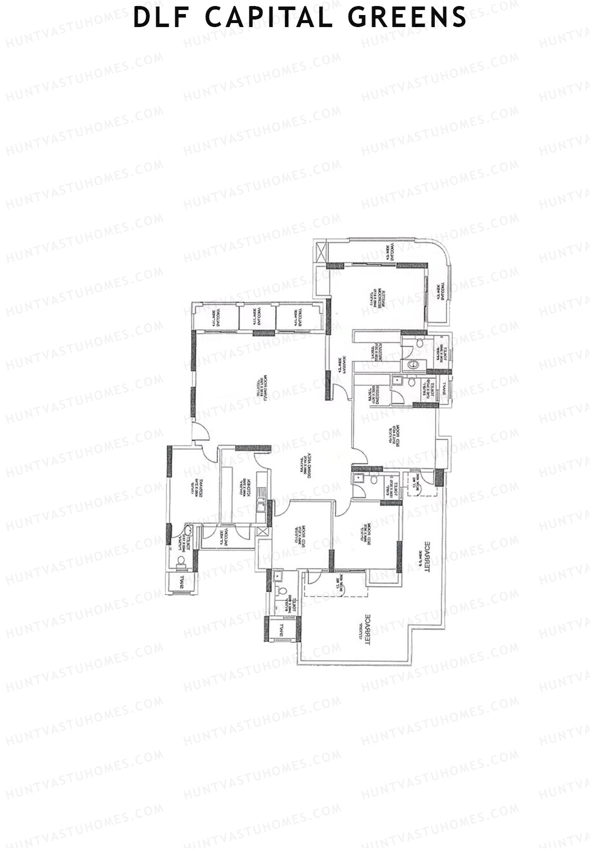 Dlf Capital Greens Tower X Unit 1 Floor Plan