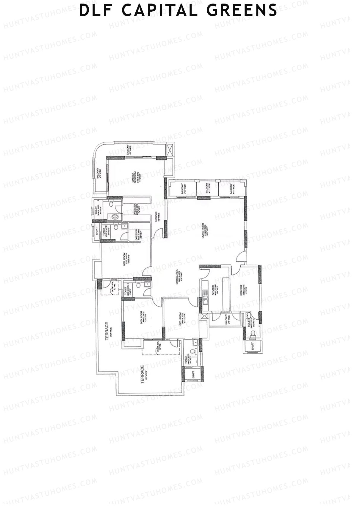 Dlf Capital Greens Tower X Unit 2 Floor Plan