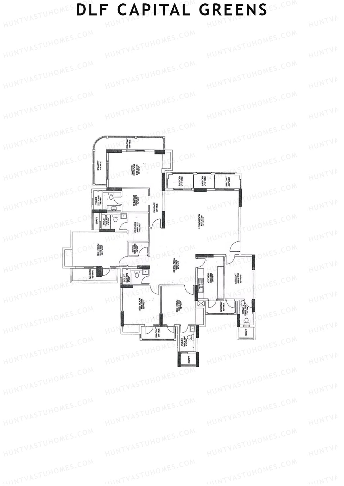 Dlf Capital Greens Tower Y Unit 1 Floor Plan