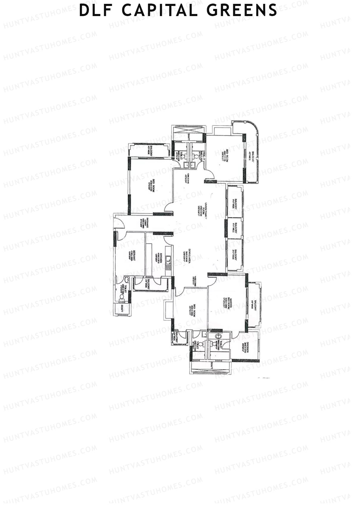 Dlf Capital Greens Tower Y Unit 2 Floor Plan