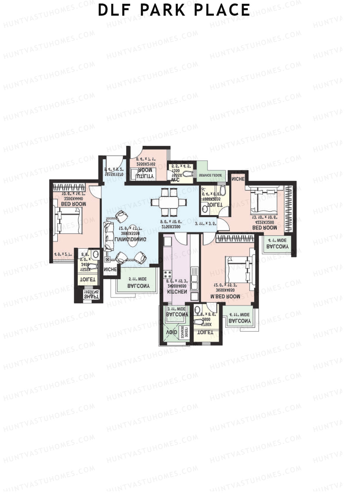 DLF Park Place Block A Unit 4 Floor Plan