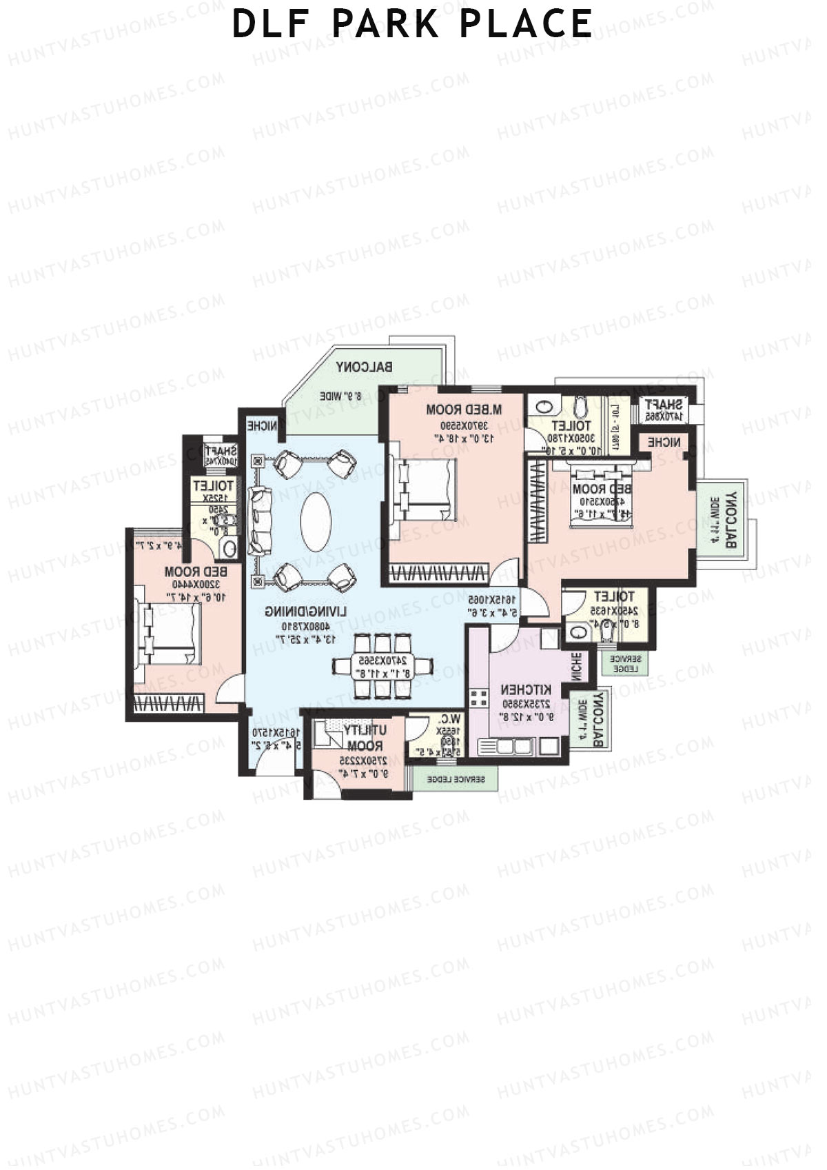 DLF Park Place Block C Unit 2 Floor Plan
