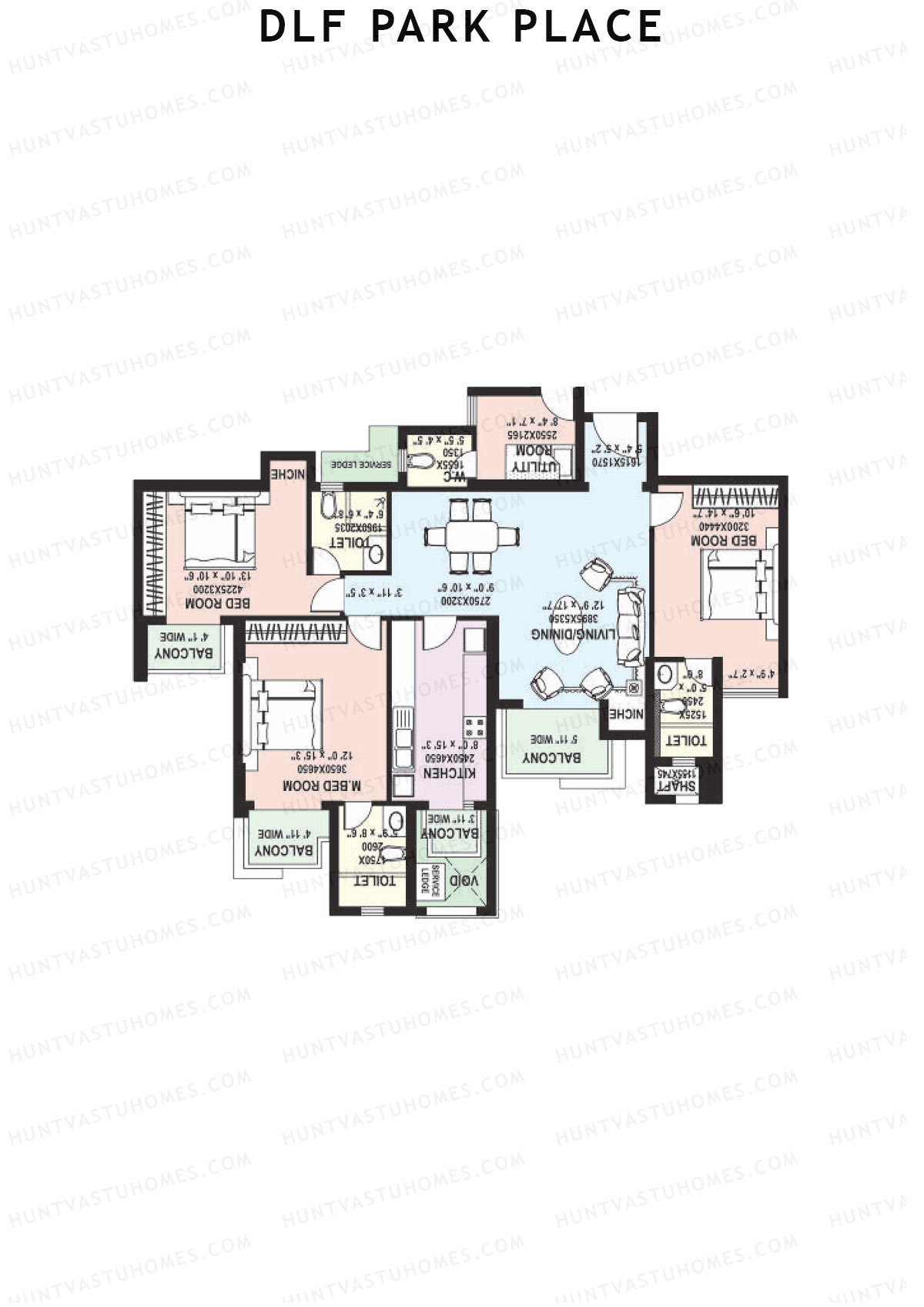 DLF Park Place Block C Unit 4 Floor Plan