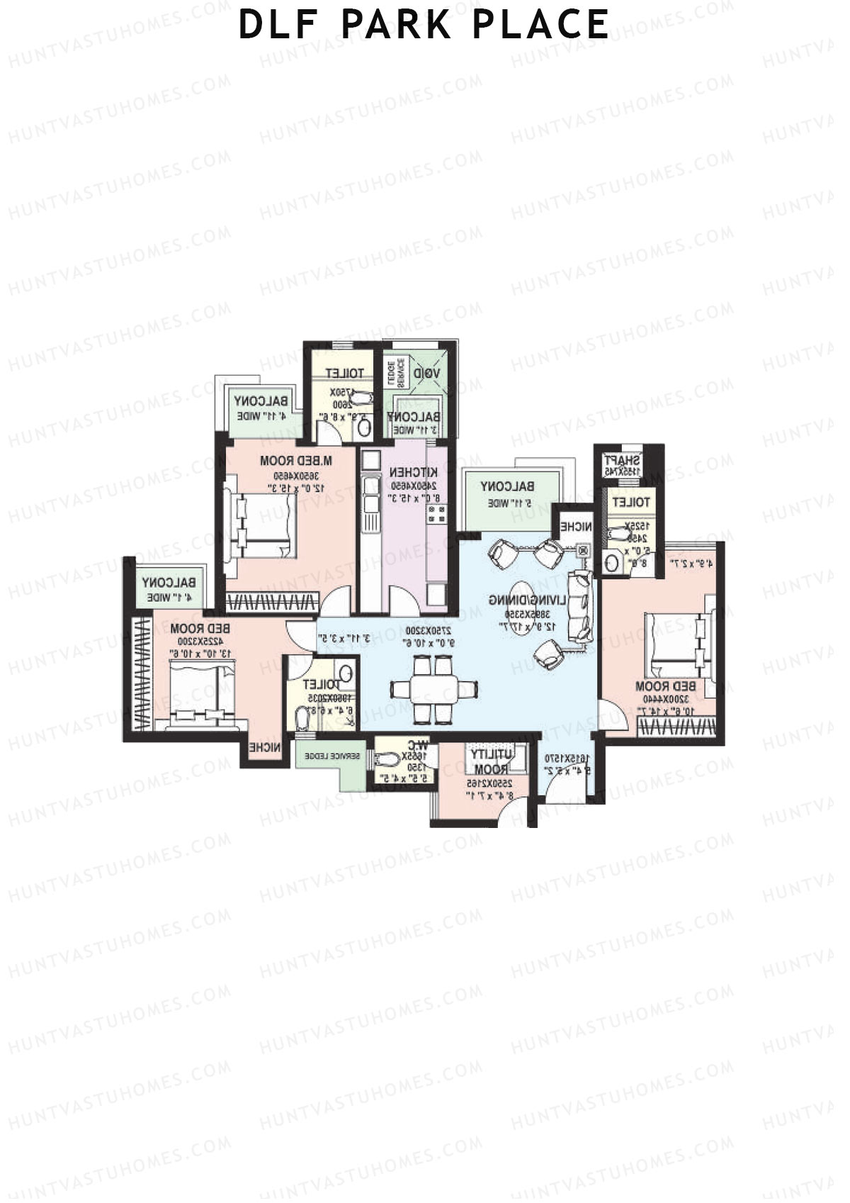 DLF Park Place Block F Unit 2 Floor Plan