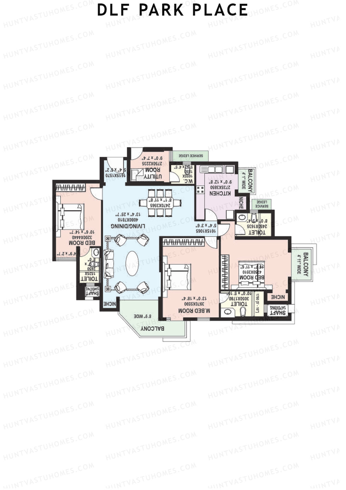 DLF Park Place Block H Unit 1 Floor Plan