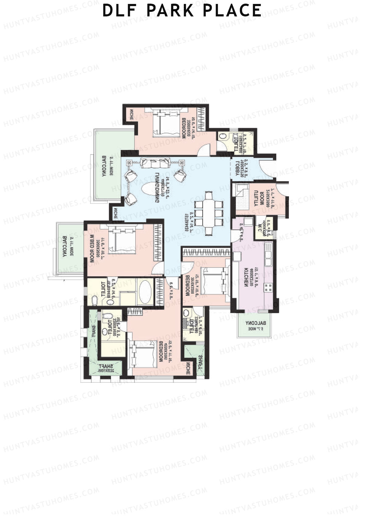 DLF Park Place Block J Unit 2 Floor Plan