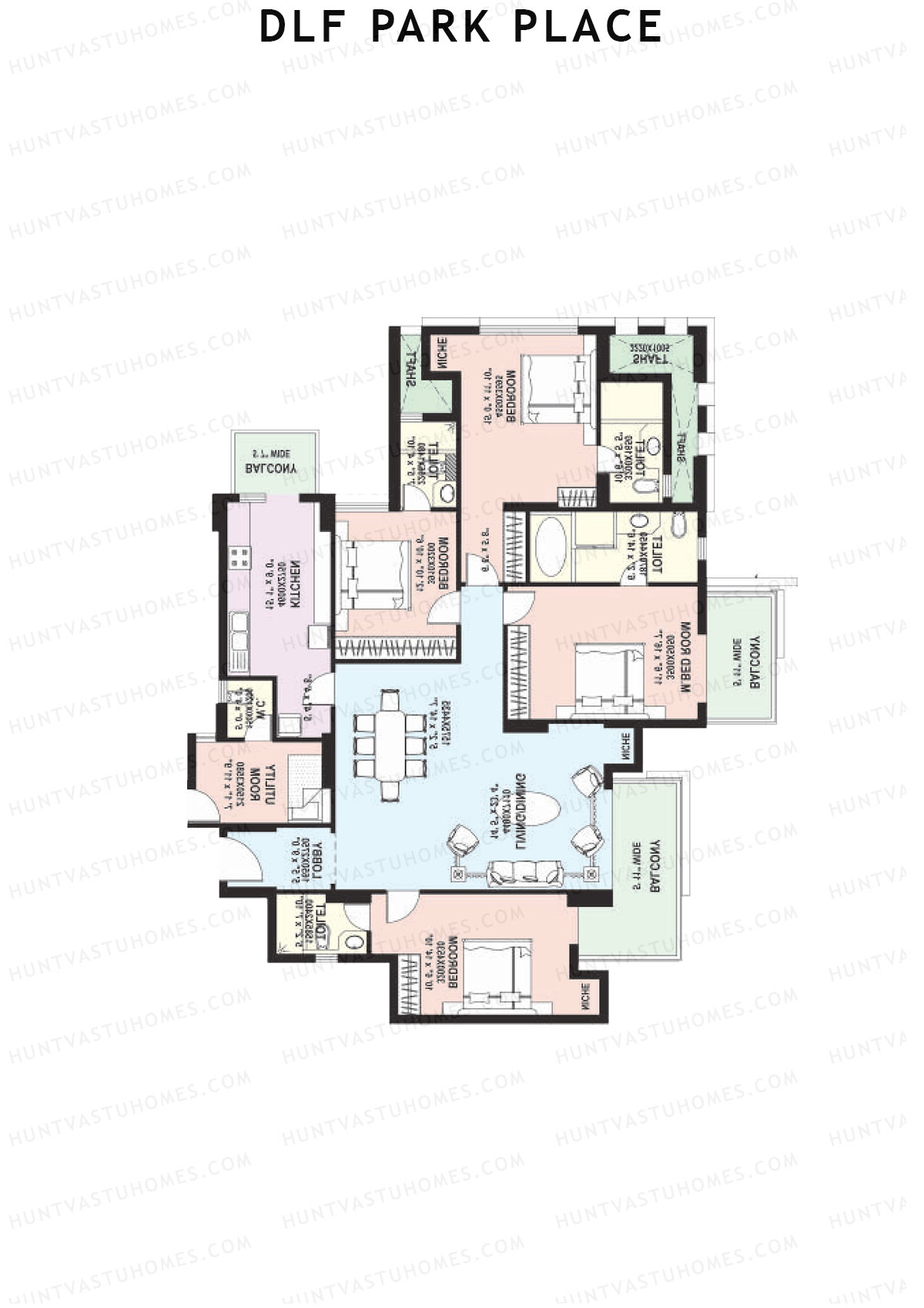 DLF Park Place Block K Unit 4 Floor Plan