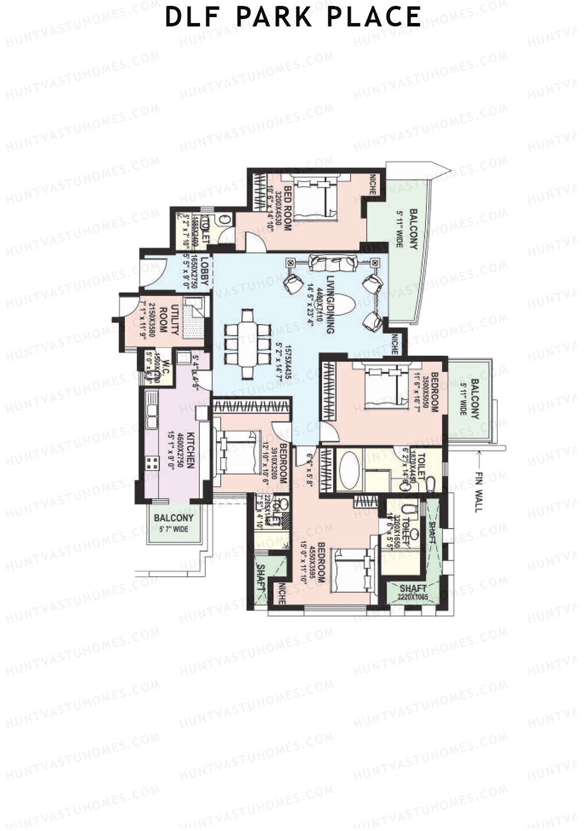 DLF Park Place Block L Unit 1 Floor Plan