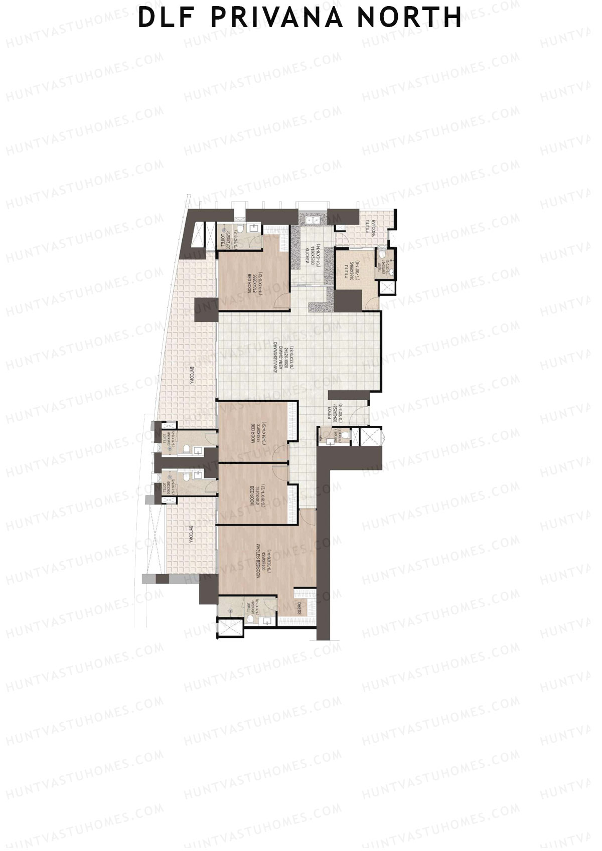 DLF Privana North Tower A Unit 3 Floor Plan