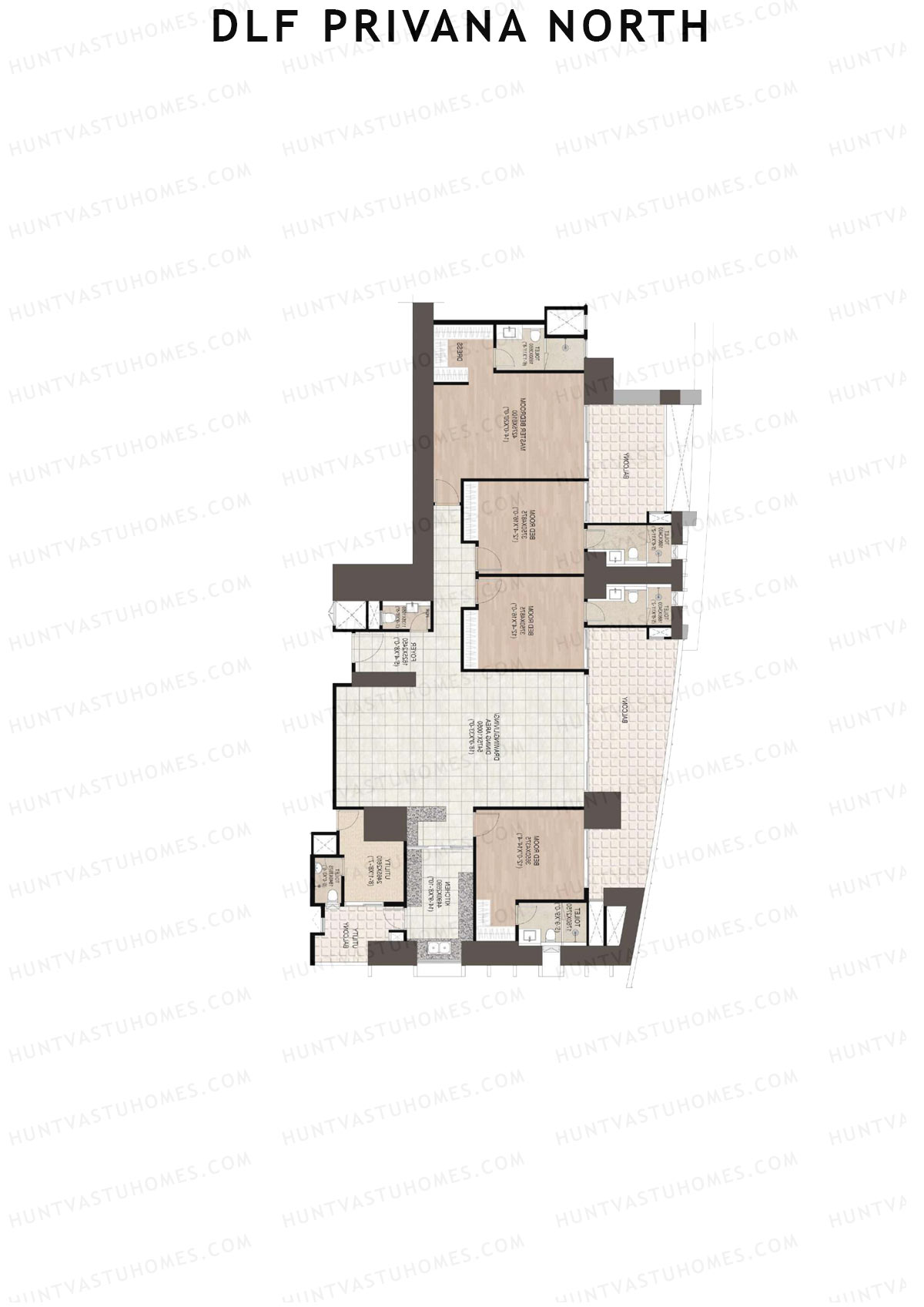 DLF Privana North Tower B Unit 1 Floor Plan