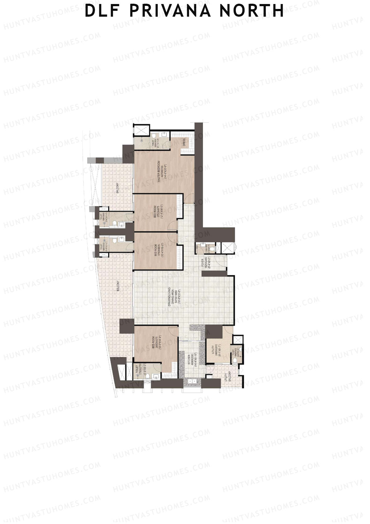 DLF Privana North Tower C Unit 2 Floor Plan