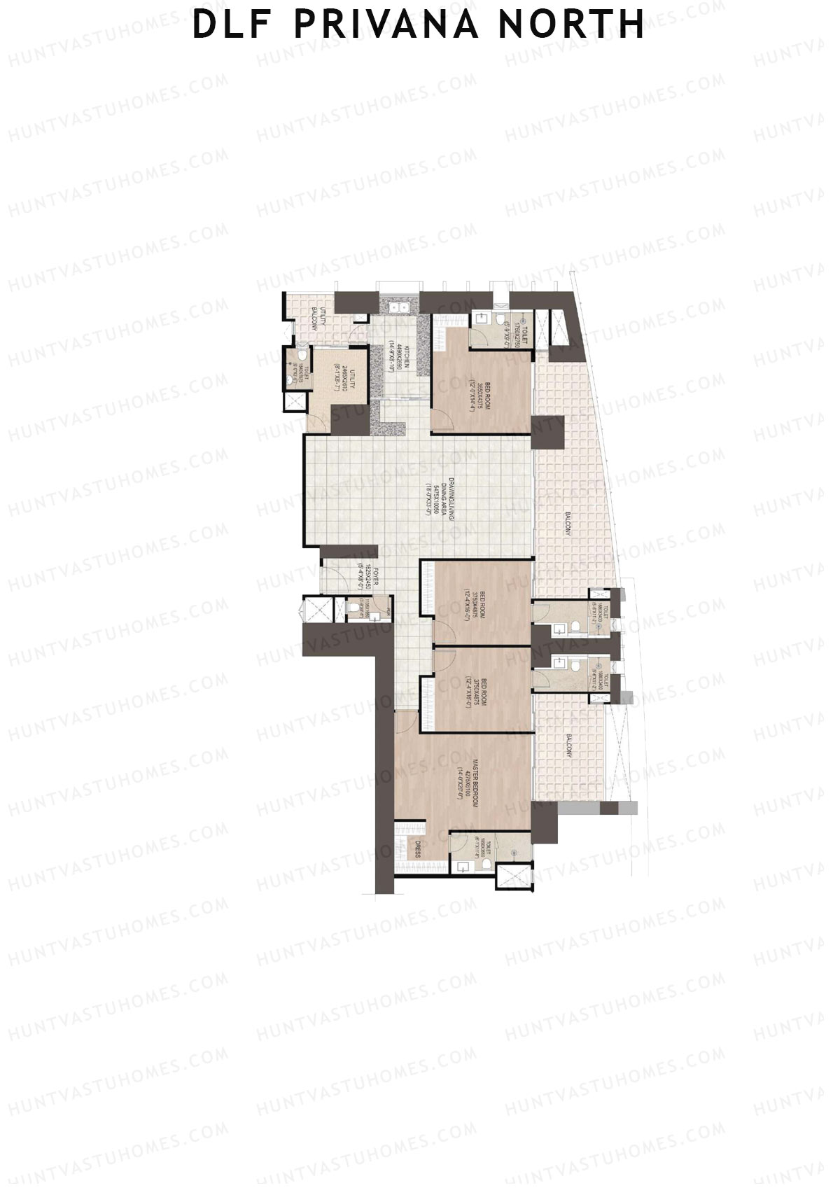 DLF Privana North Tower D Unit 4 Floor Plan