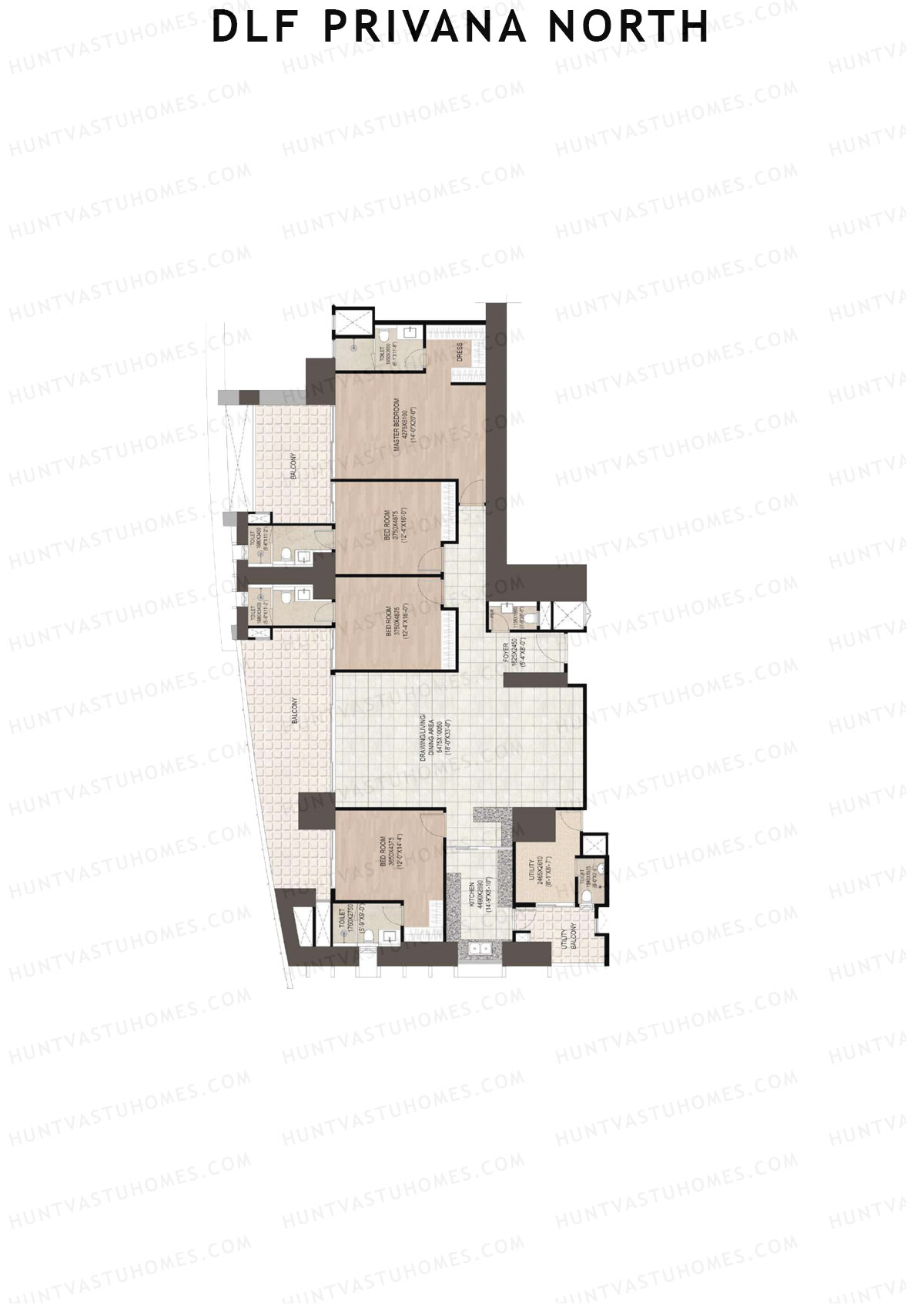 DLF Privana North Tower F Unit 2 Floor Plan