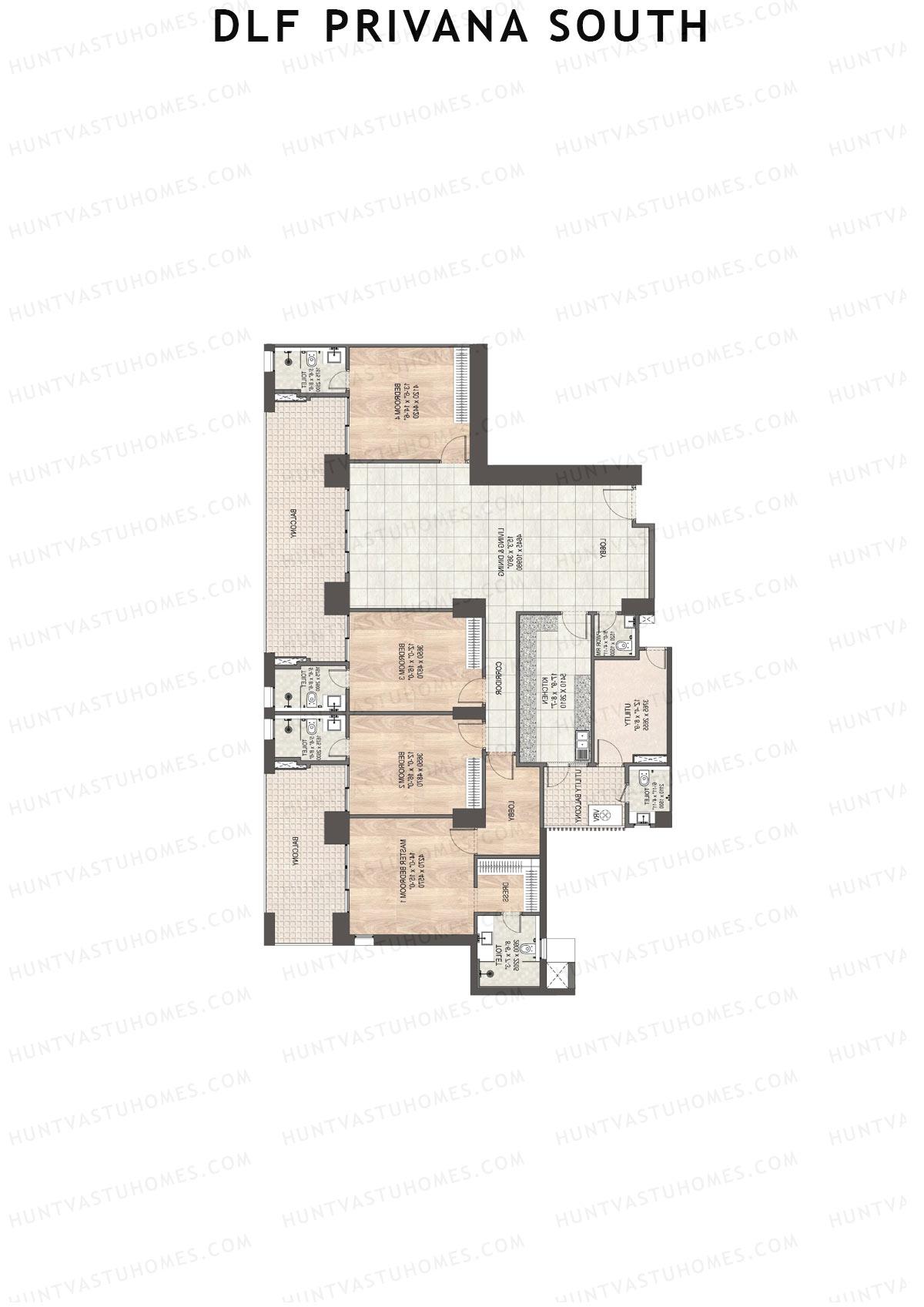DLF Privana South Tower C Unit 1 Floor Plan