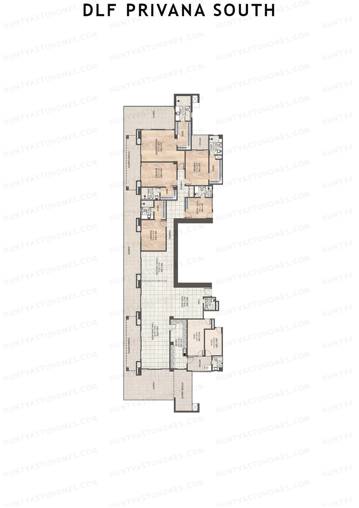 DLF Privana South Tower C Unit 1 (Penthouse) Floor Plan