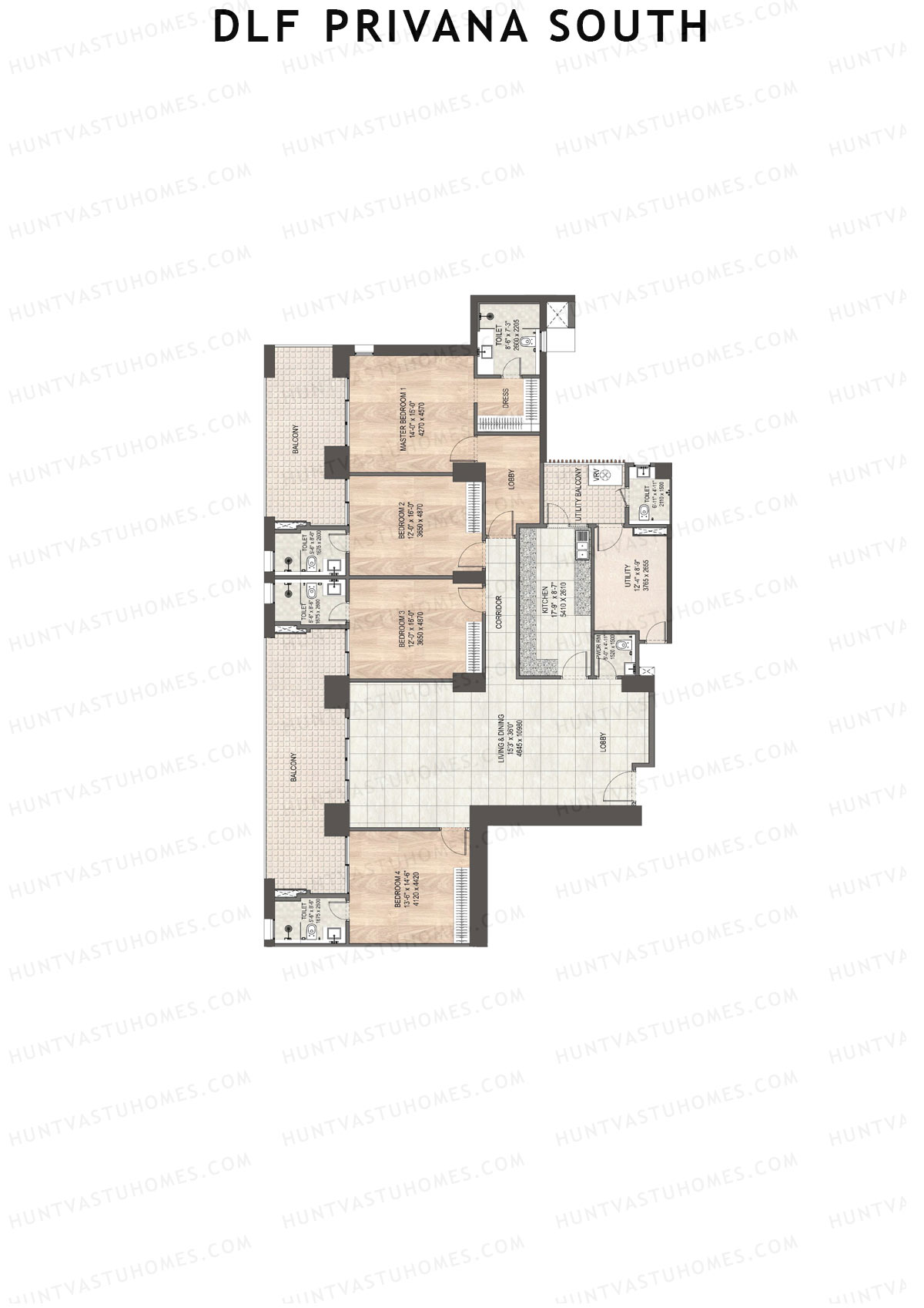 DLF Privana South Tower C Unit 2 Floor Plan
