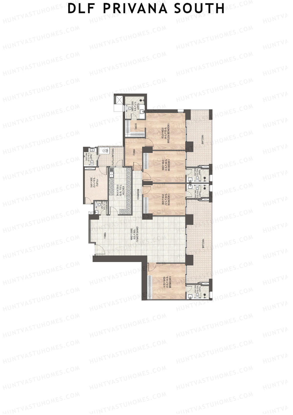 DLF Privana South Tower F Unit 1 Floor Plan