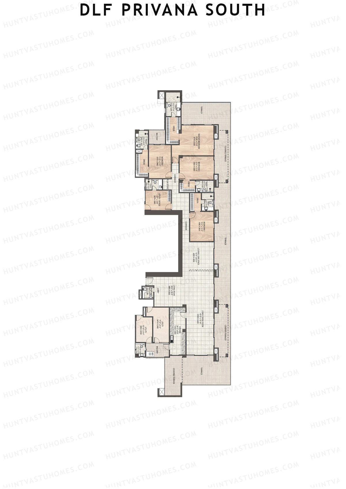 DLF Privana South Tower F Unit 1 (Penthouse) Floor Plan