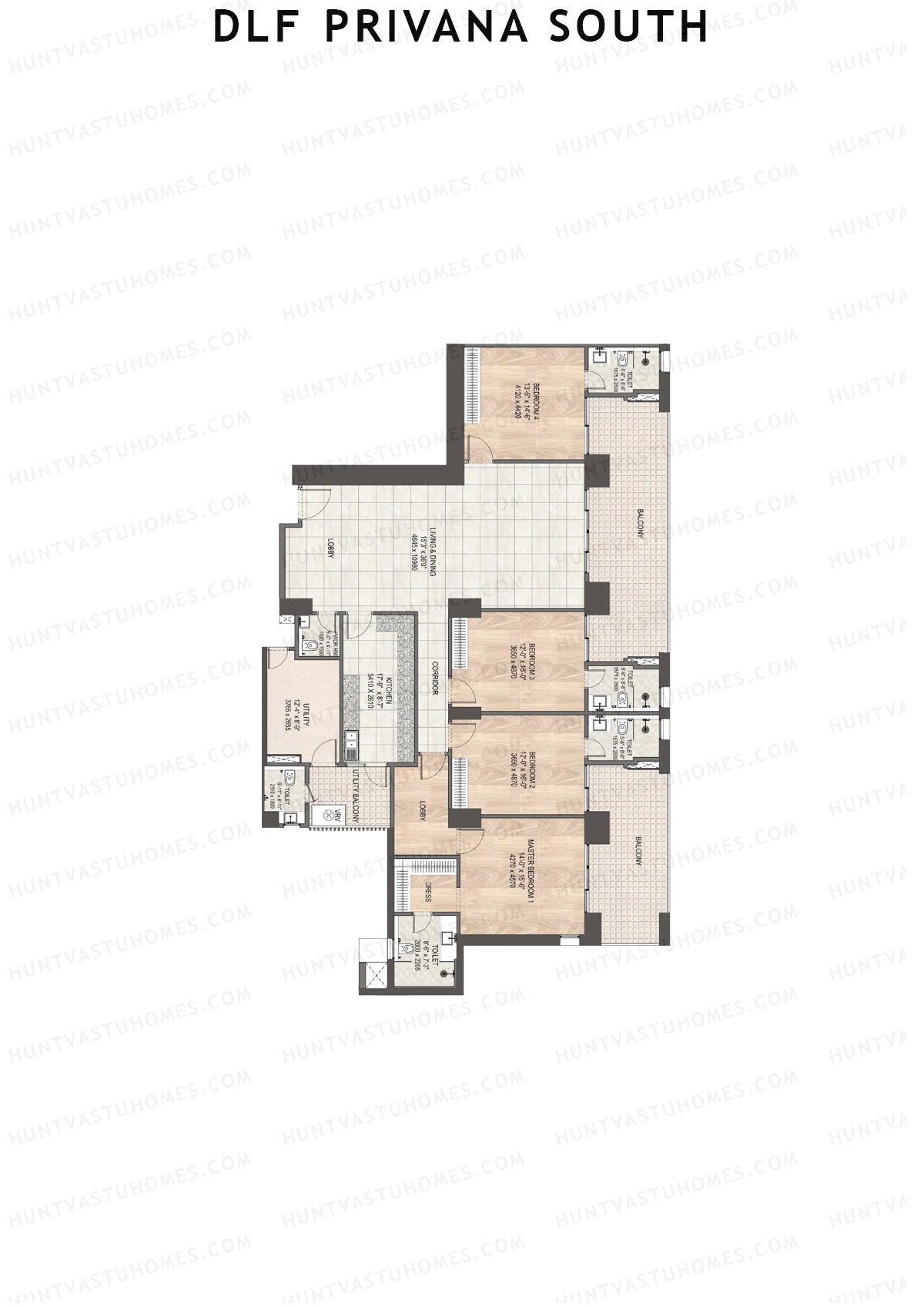 DLF Privana South Tower F Unit 2 Floor Plan