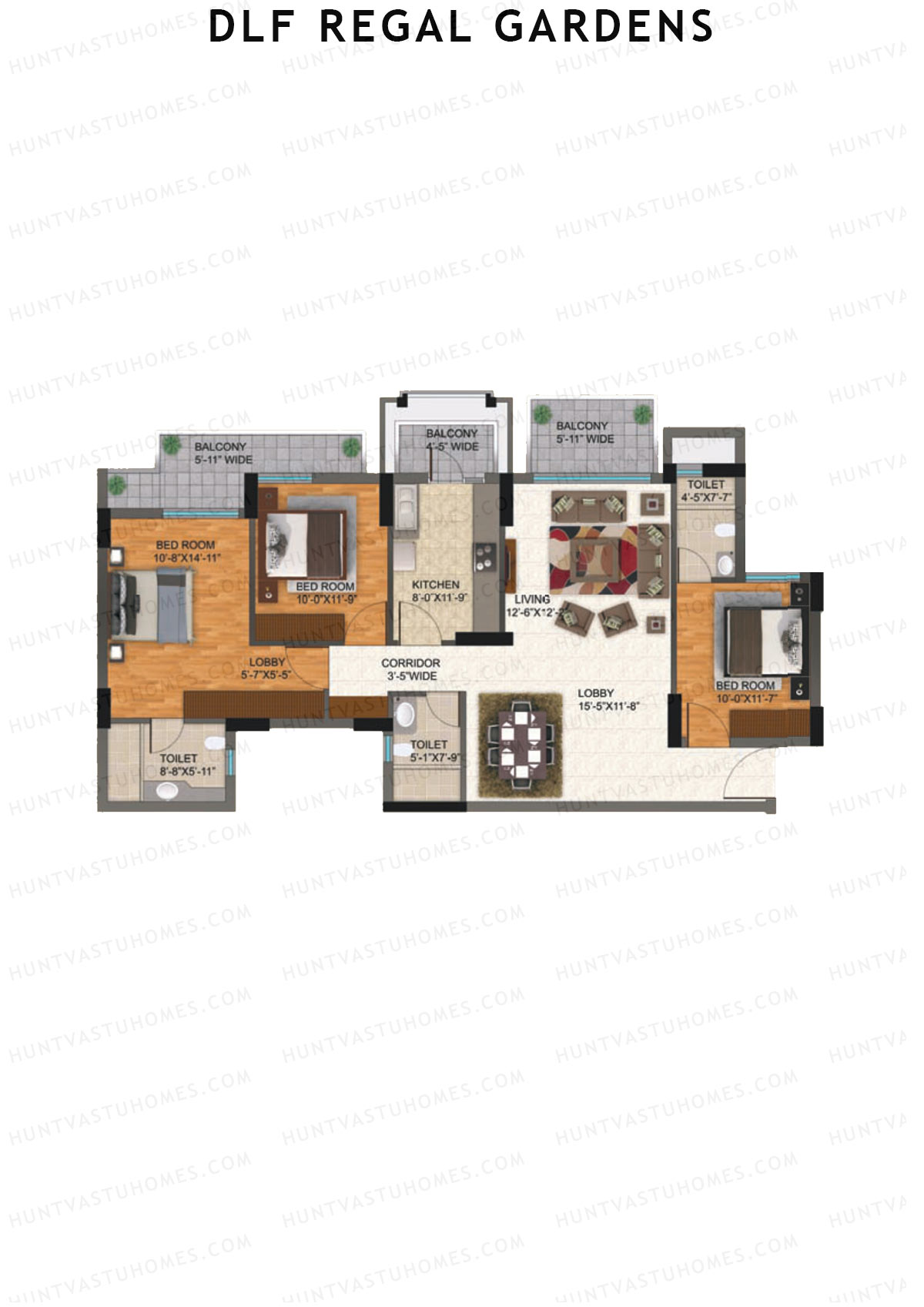 DLF Regal Gardens Block C Unit 2 Floor Plan