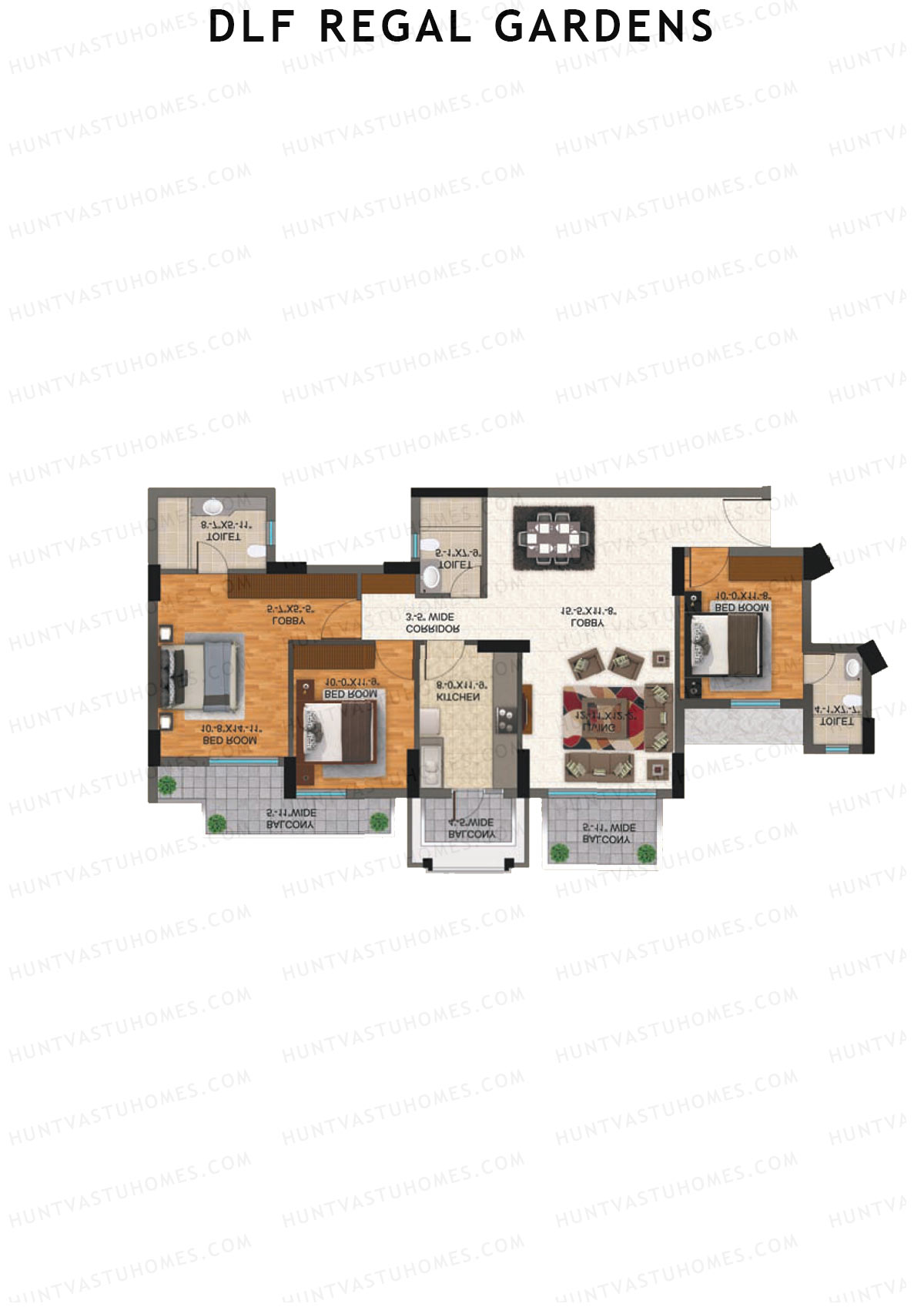 DLF Regal Gardens Block C Unit 4 Floor Plan