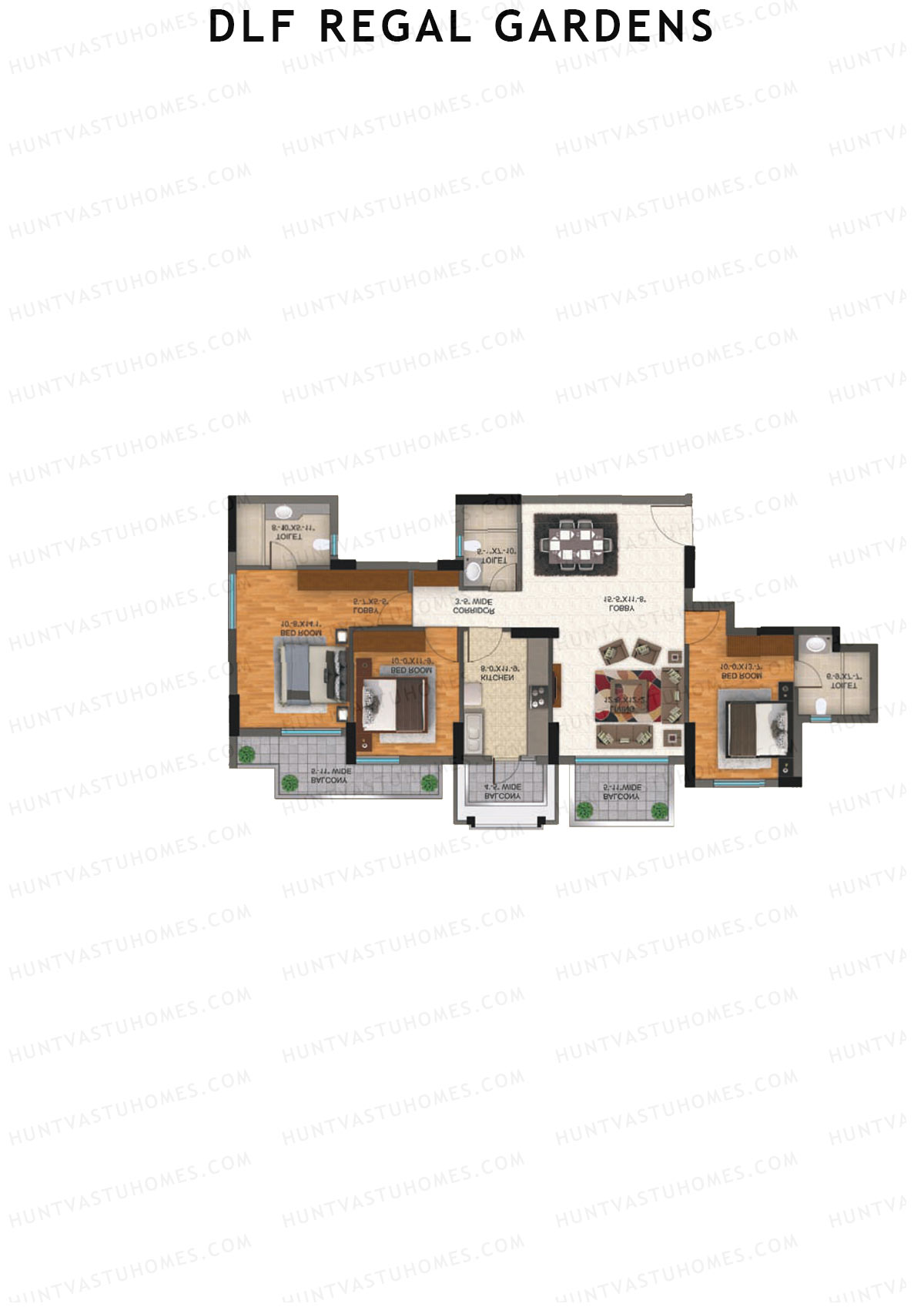 DLF Regal Gardens Block D Unit 1 Floor Plan