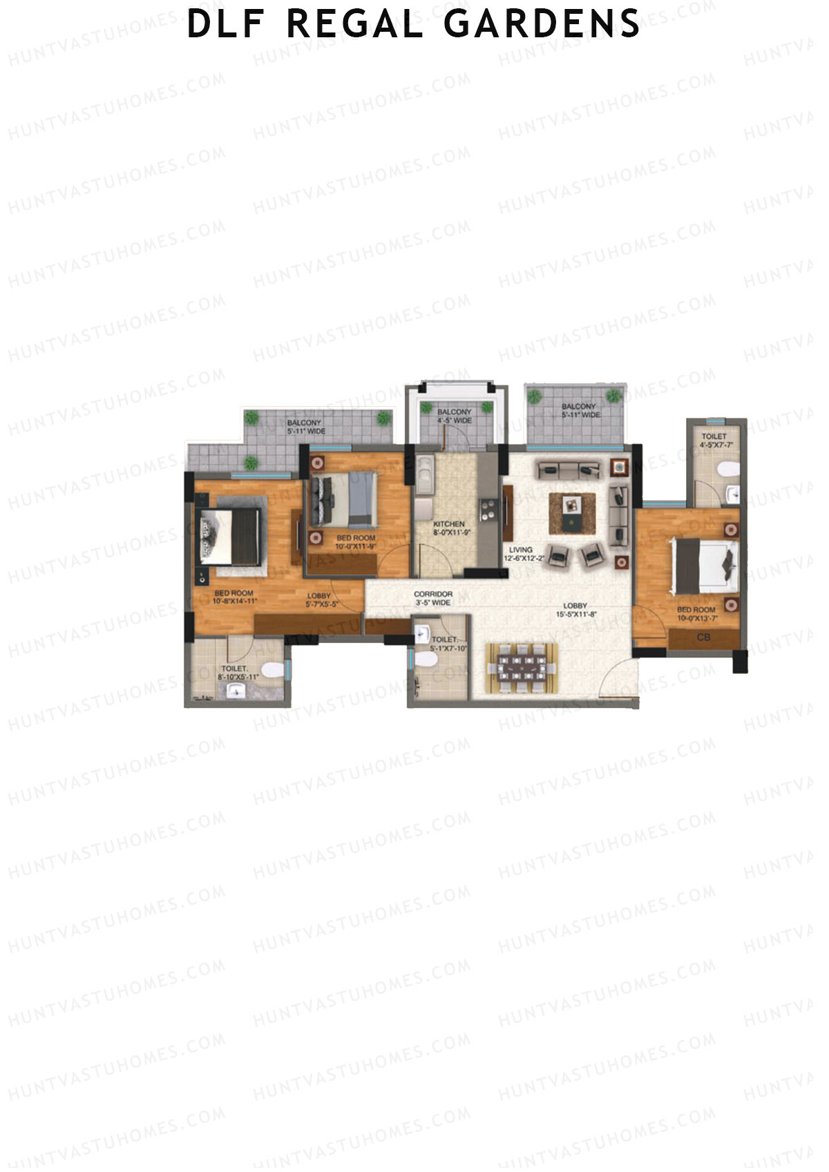 DLF Regal Gardens Block D Unit 2 Floor Plan